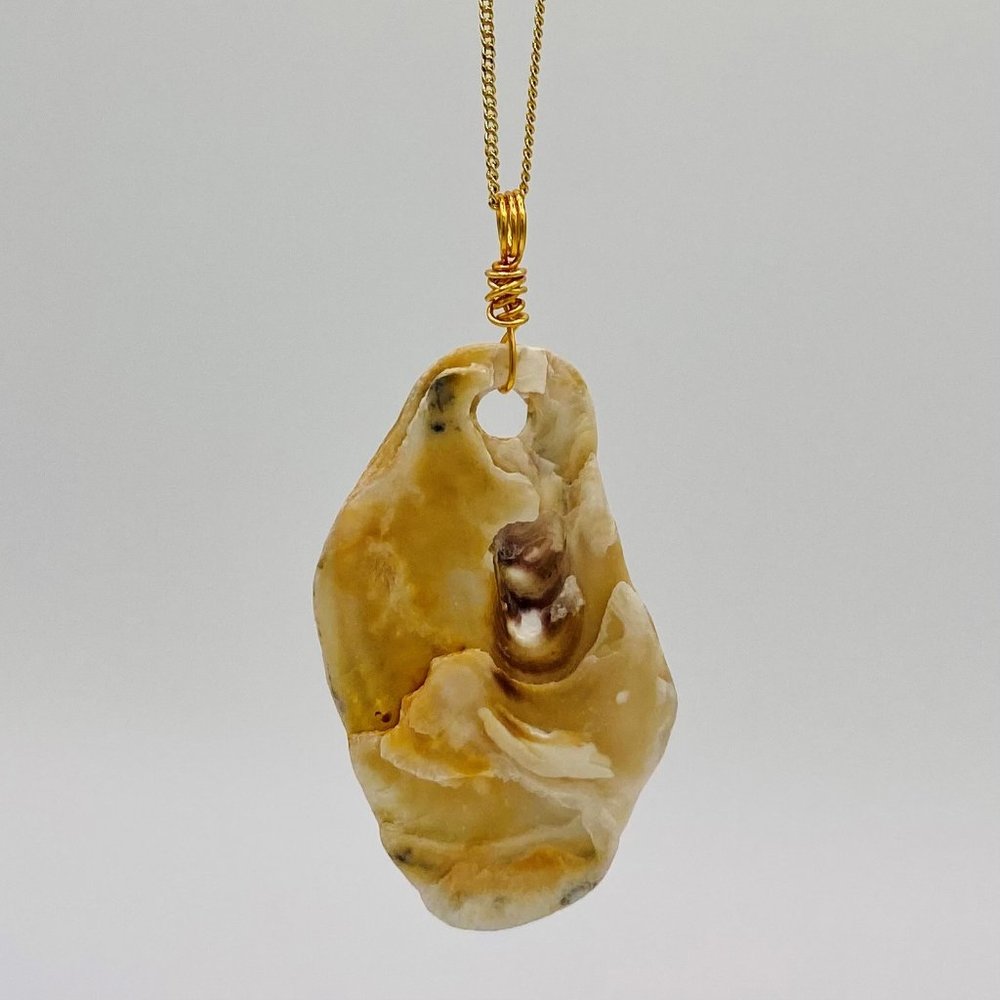 Shell Pendant on 24" Gold Chain Necklace; G24-05